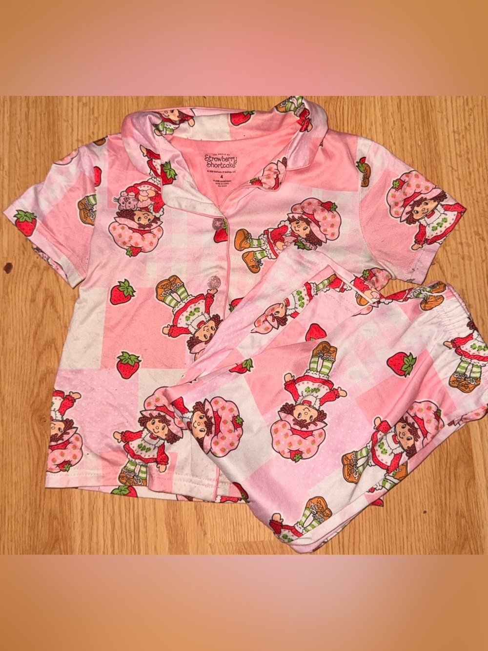 Pink Kids Pajama Set - Short Sleeve